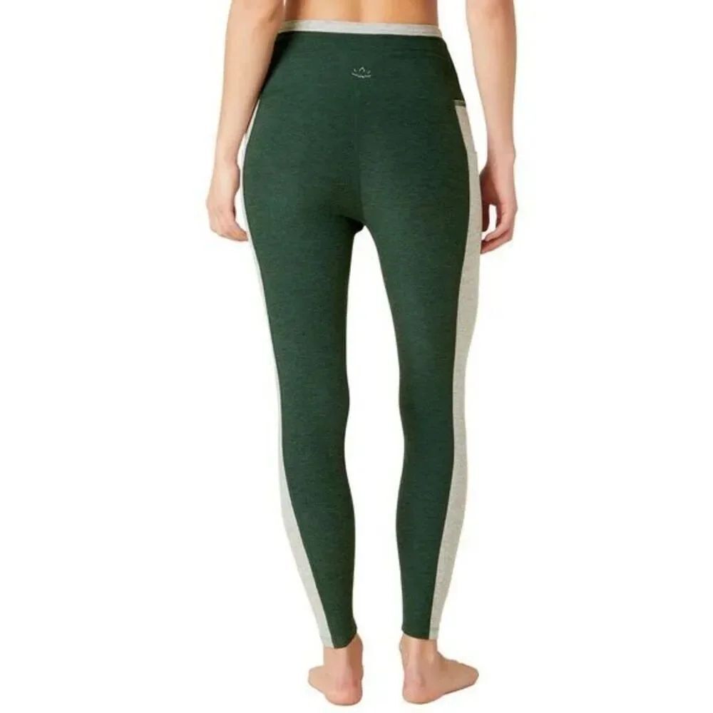 Beyond Yoga Spacedye On Block High Waisted MIDI Leggings Green Gray Small - Picture 2 of 5